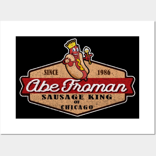 Abe Froman Sausage King of Chicago Retro Seal Wall Art by Alema Art
